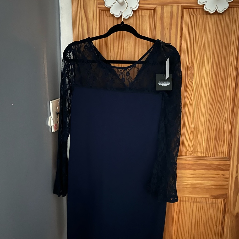 Bobeau Petite Navy Short Long Sleeve Dress
